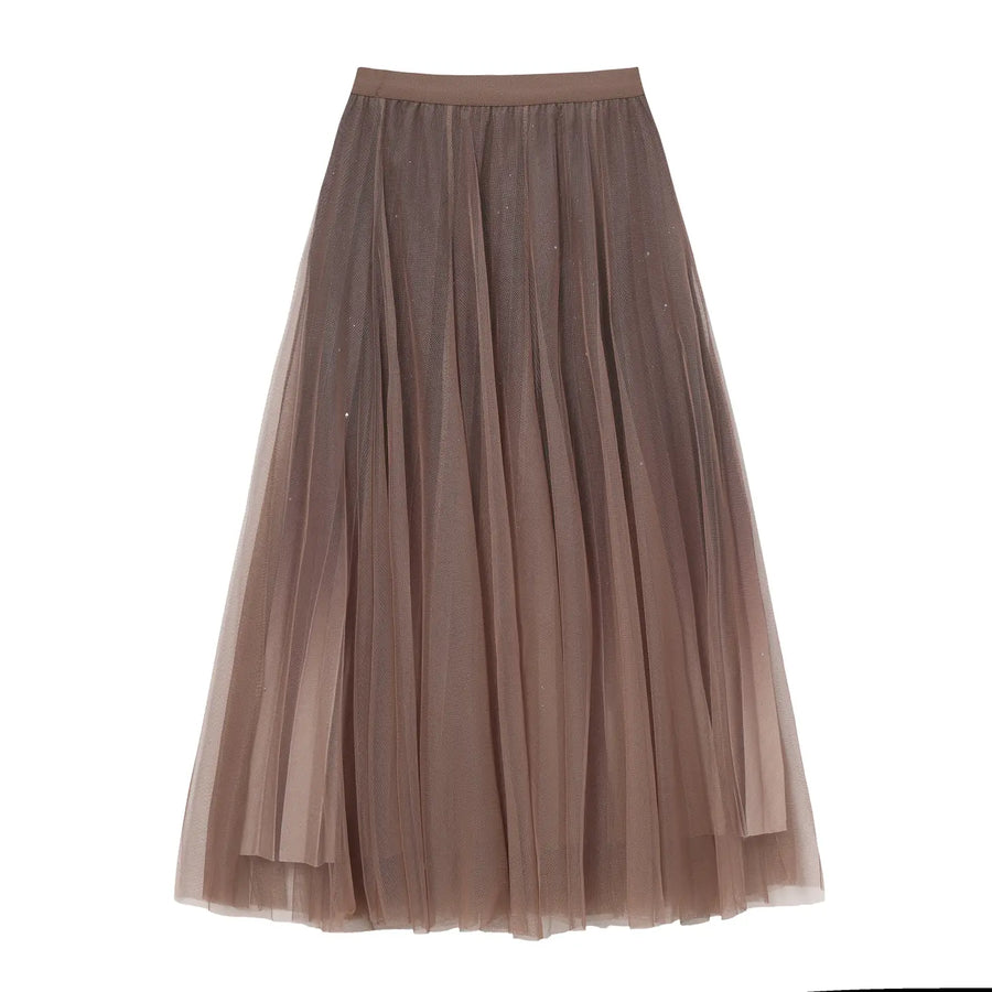 Ombre and Glitter Mesh Skirt by EllyNDale