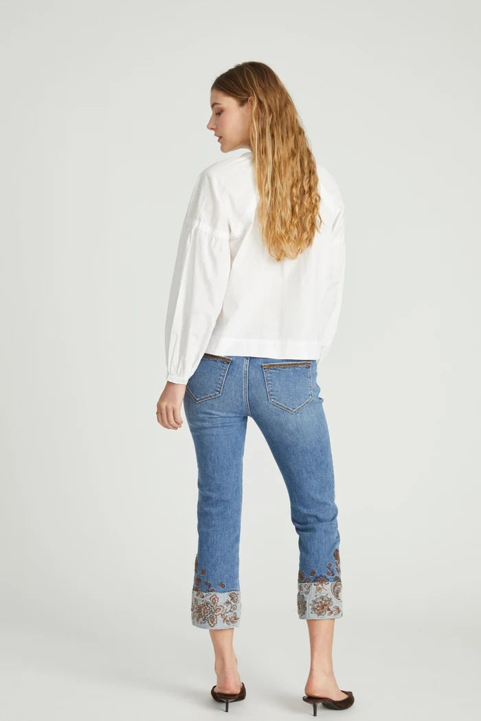 Colette Straight Crop in Paisley Petal by Driftwood