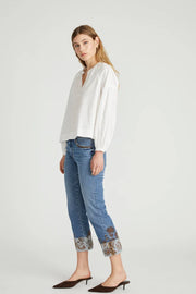 Colette Straight Crop in Paisley Petal by Driftwood