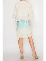 Cropped Ruffle Jacket in New Daisy Print by Origami