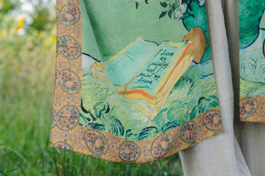 Additional view of I Paint My Dream Bohemian Van Gogh Goddess Starduster Kimono from Robin Boutique.