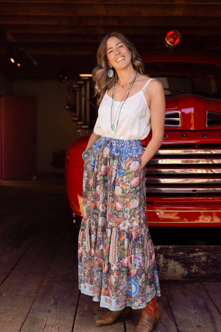 Additional view of Love Language Atelier Skirt with Floral Print from Robin Boutique.