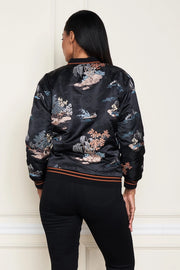 Satin Jacquard Embroidered Bomber Jacket by Paparazzi Robin Boutique