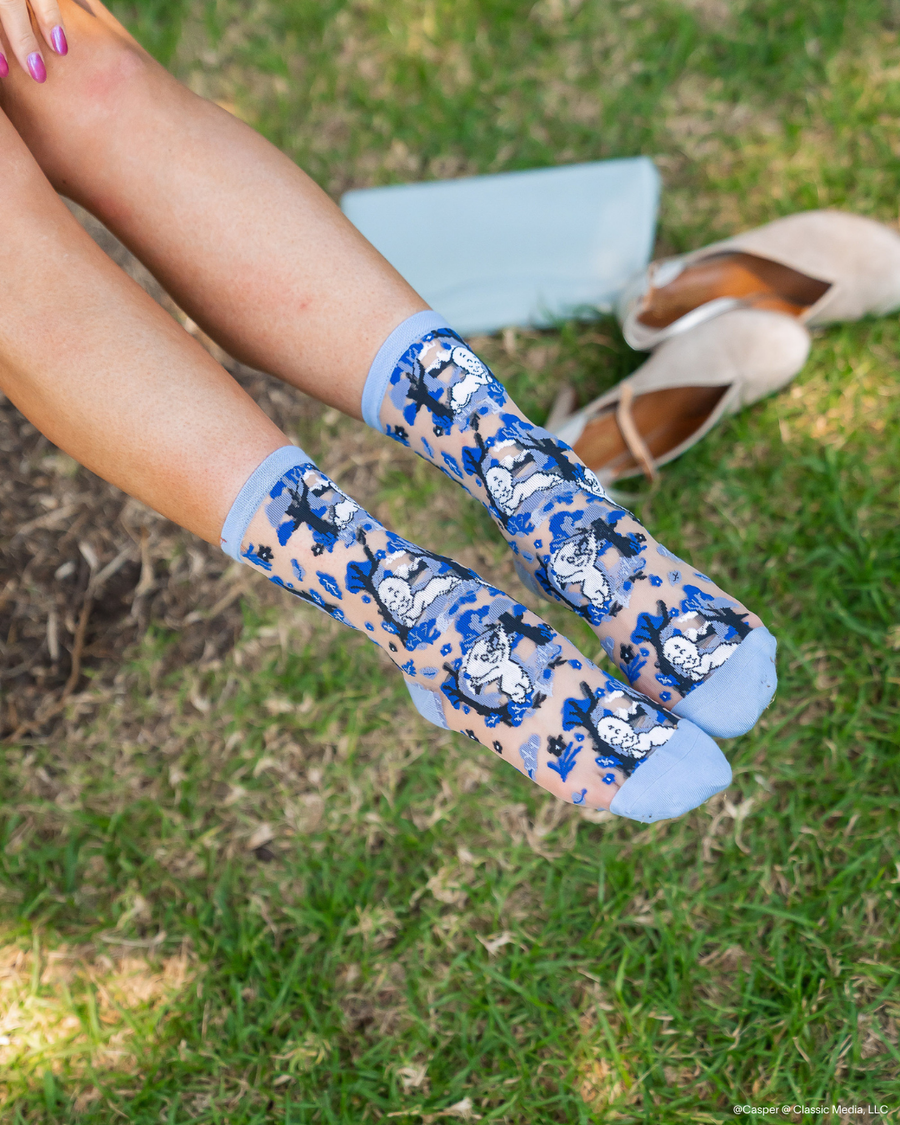 Casper and Trees Sheer Crew Sock Robin Boutique