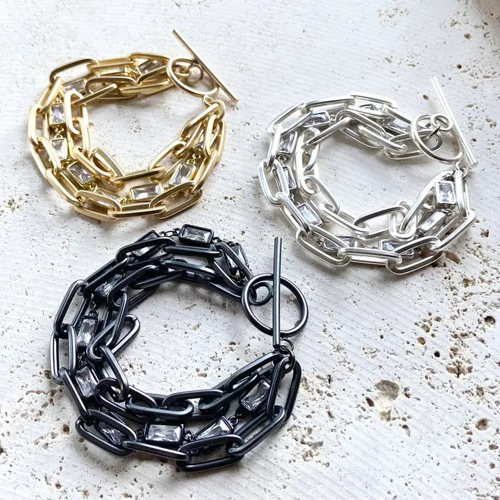 Matte Gold Layered Bracelet