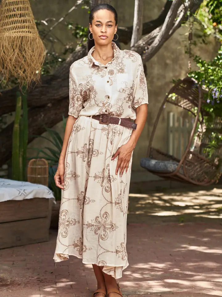 Embroidered Belted Maxi Skirt by Paparazzi