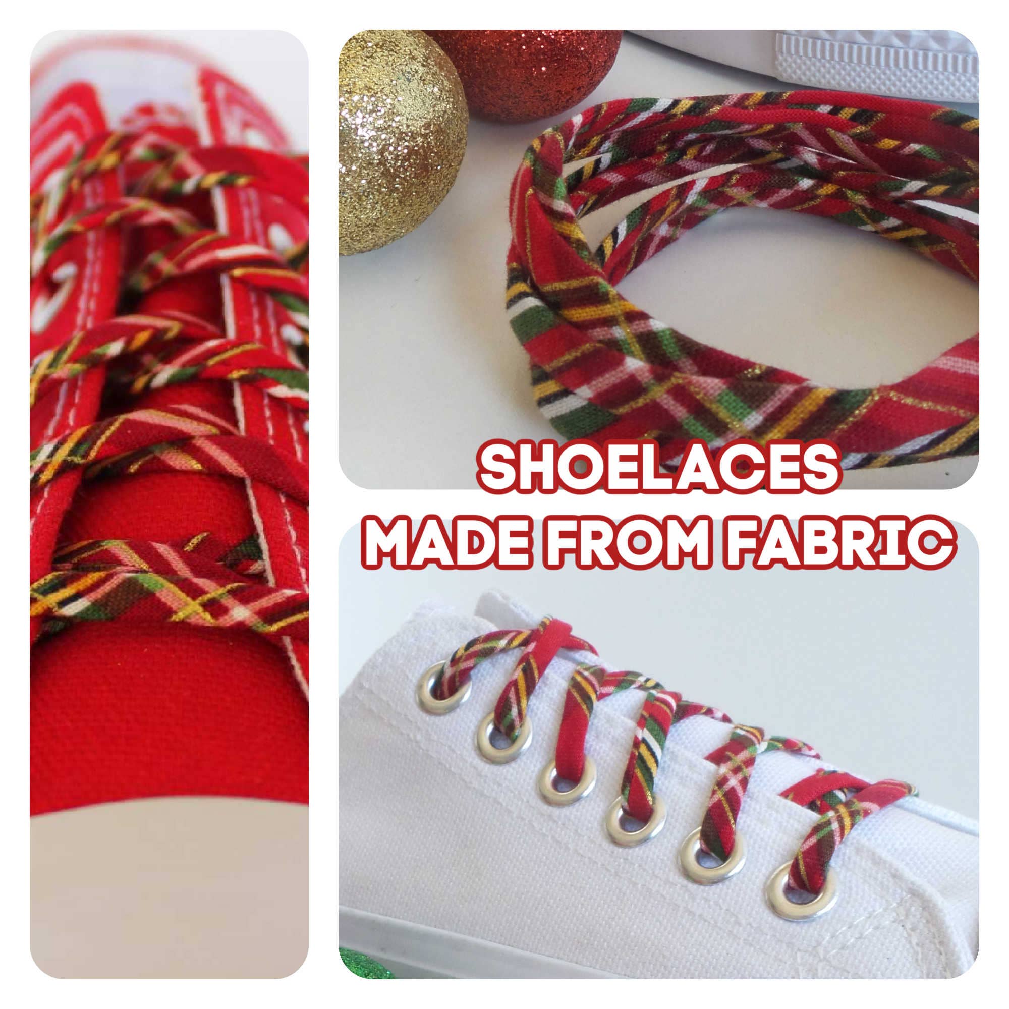 Holiday Christmas Cute Shoe Laces for Adults & Kids Robin Boutique