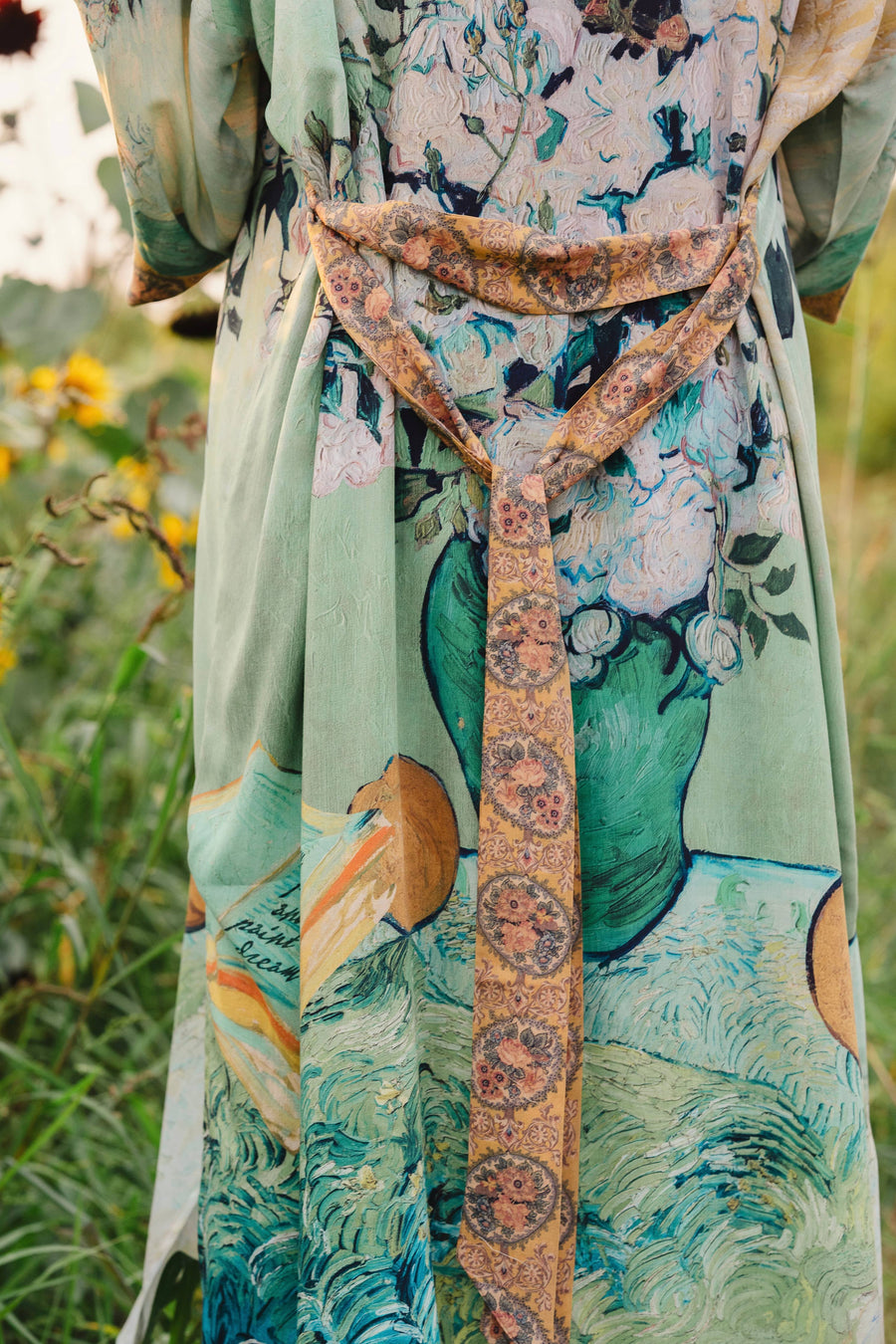 Additional view of I Paint My Dream Van Gogh Opera Duster Kimono Robe from Robin Boutique.