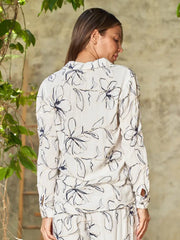 Floral Embroidered Linen Blouse by Paparazzi