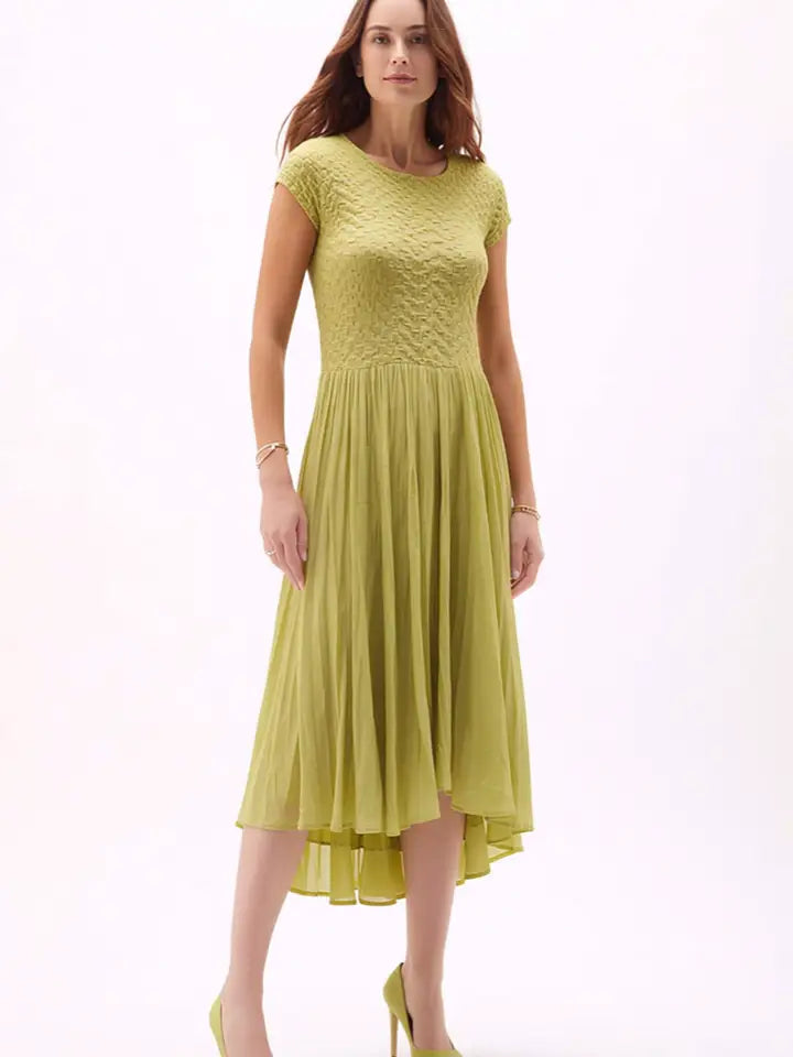 Pleated Cupsleeve Dress by EllyNDale