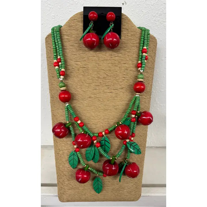 Cherries Adjustable Necklace Set