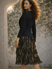 Pleated Metallic Fringe Dress by EllyNDale