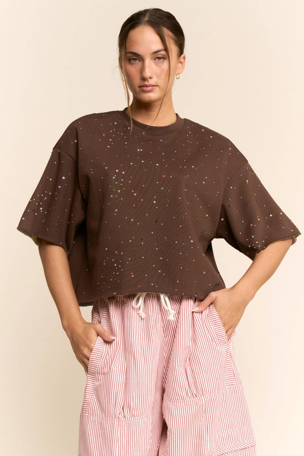 Star Print Relaxed Tee by Davi & Dani