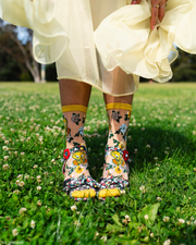 Tweety Floral Sheer Crew Sock