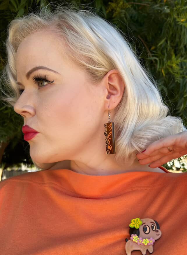 Tiki Totem Earrings by Miss Fluff x Lipstick & Chrome Robin Boutique