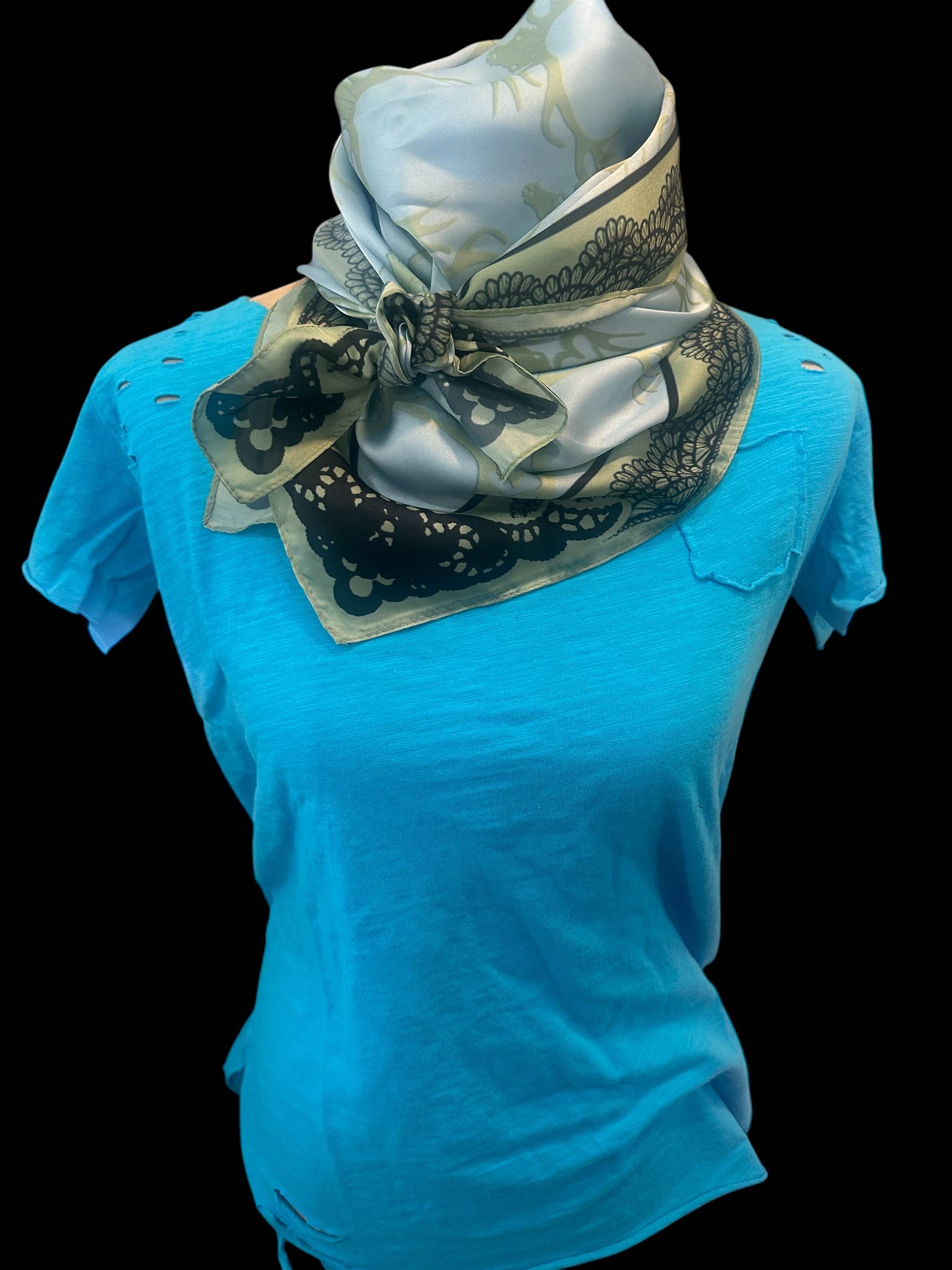 Electric Blue Rip Tattered Shirt by A Rare Bird Robin Boutique