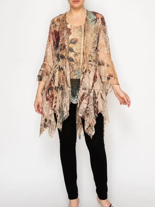 All Lace Cardigan in Vintage Bird by Origami from Robin Boutique.