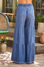 Denim Tencel Tiered Pant by Paparazzi