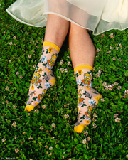 Tweety Floral Sheer Crew Sock