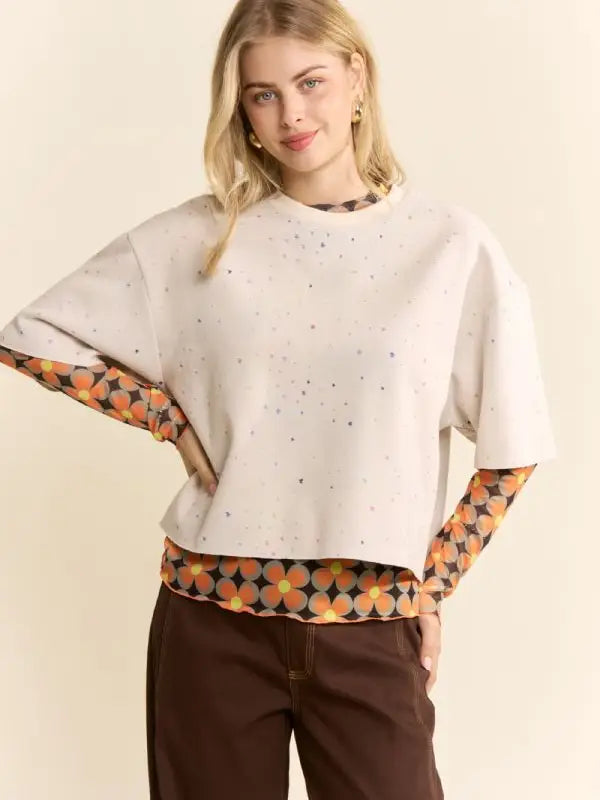 Star Print Relaxed Tee by Davi & Dani