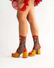 Sagittarius Zodiac Shimmer Sheer Crew Sock