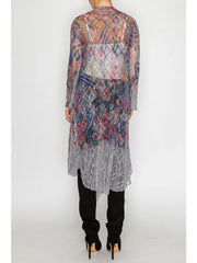 All Lace Long Cardigan in Bold Floral by Origami