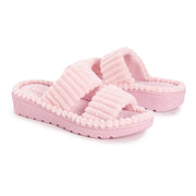 MUK LUKS Women's Ribbed Terry Slide Comfort Contour Slipper