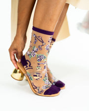 Libra Zodiac Sheer Crew Sock