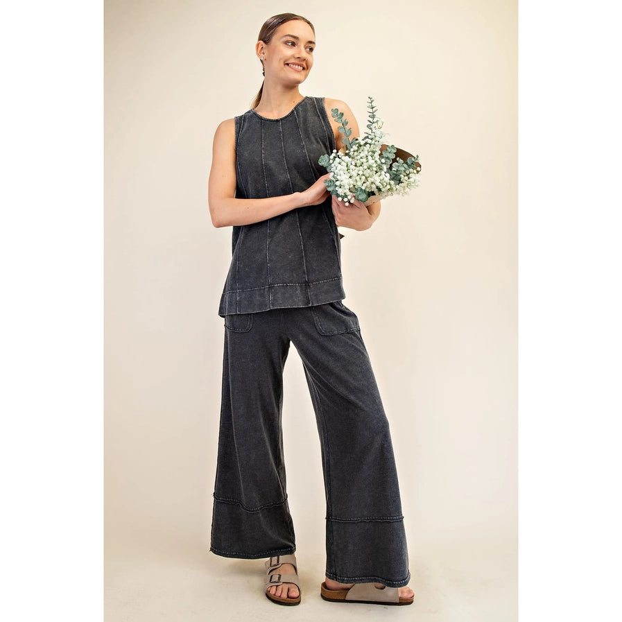 Mineral Wash Long Line Top by Rae Mode