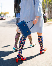 Bold Blue Sheer Knee High Socks Robin Boutique