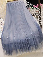 Fairy Pleated Mesh Skirt with Pearls by EllyNDale Robin Boutique