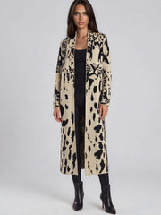 Leopard Print Sweater Duster by Adore