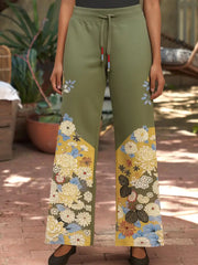 Zen Pant in Chrysanthemum Print by Paparazzi Robin Boutique