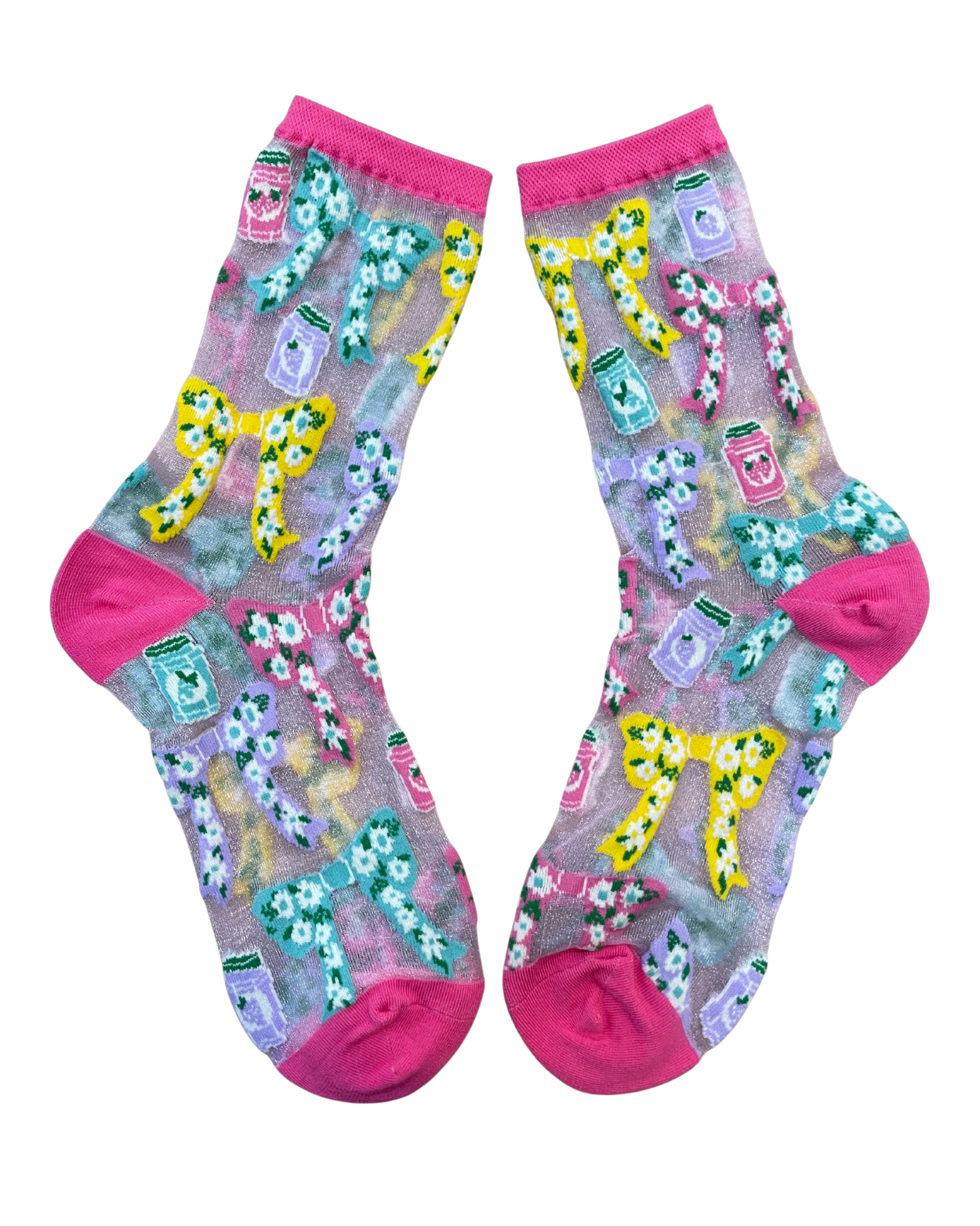 Bows & Jam Shimmer Sheer Crew Socks Robin Boutique