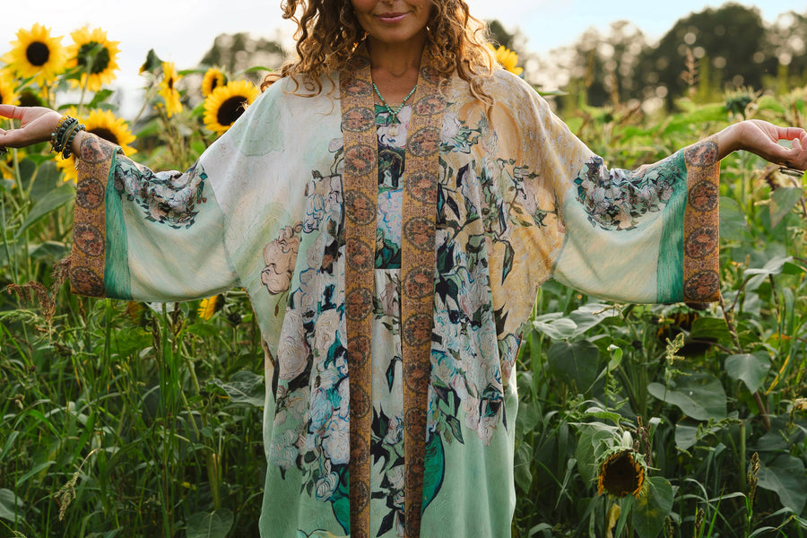 Additional view of I Paint My Dream Van Gogh Opera Duster Kimono Robe from Robin Boutique.