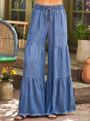 Denim Tencel Tiered Pant by Paparazzi