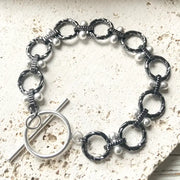 Mixed Metal Silver Bracelet