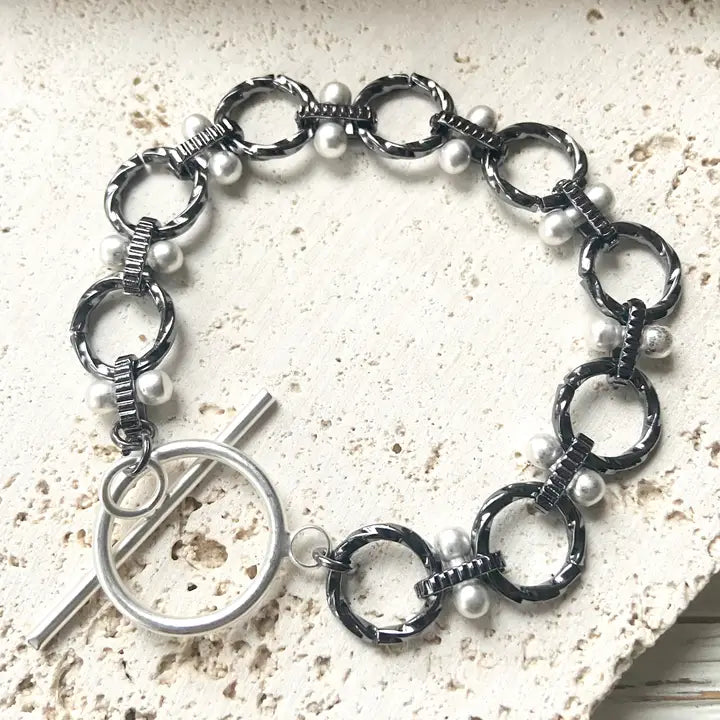 Mixed Metal Silver Bracelet