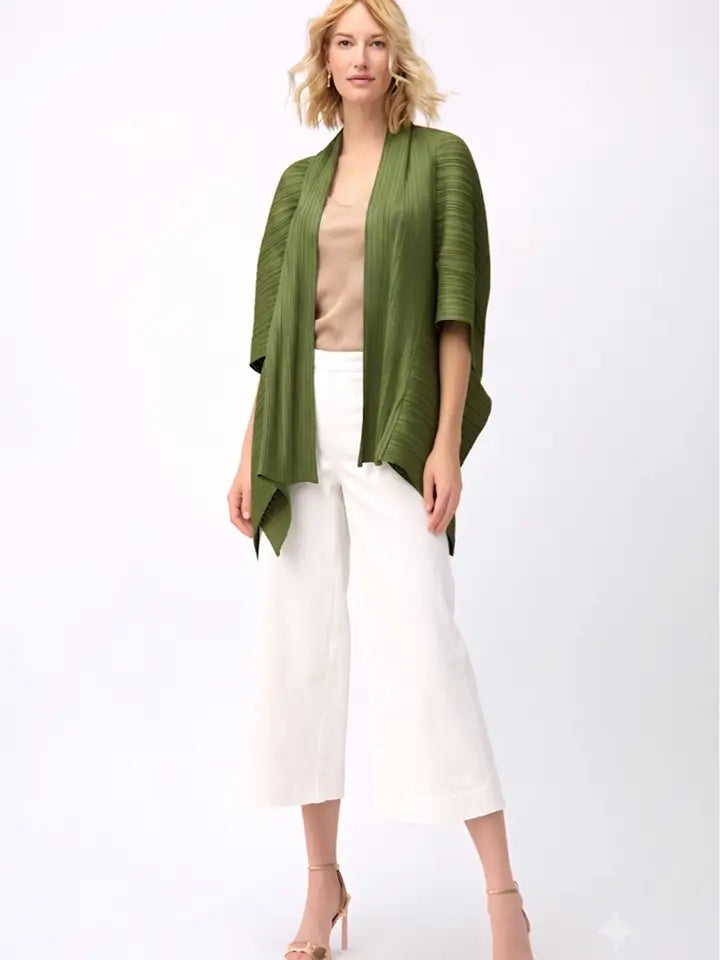Pleated 2-Way Kimono Jacket by EllyNDale