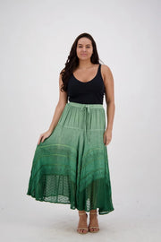 Embroidered Maxi Skirt w/Chiffon in Ombre