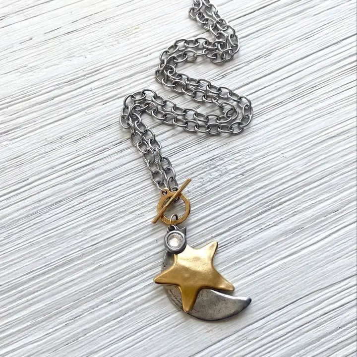 Additional view of Celestial Pendant Necklace from Robin Boutique.