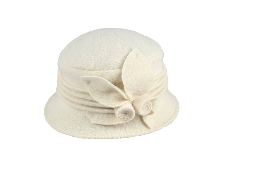 Boiled Wool Ribbed Cloche Hat