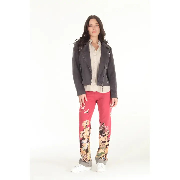 Zen Pant Crane Print by Paparazzi Robin Boutique