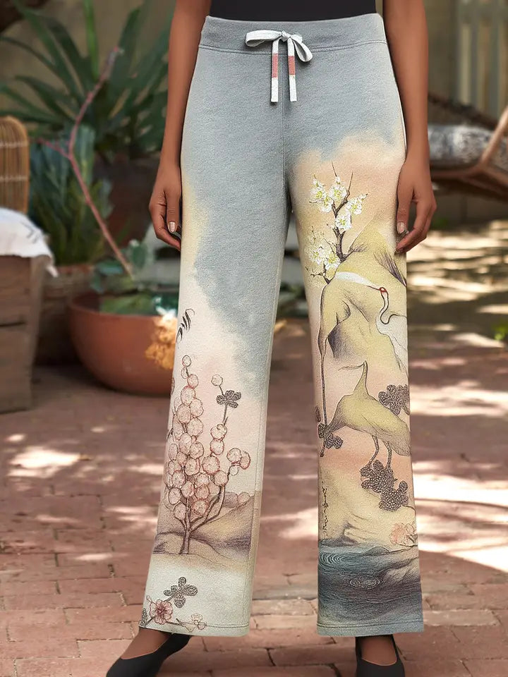 Zen Pant in Crane Print by Paparazzi