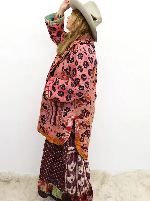 Fine Kantha Drifter Coat #138 by Kantha Bae