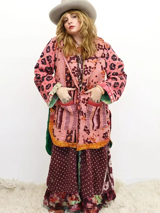 Fine Kantha Drifter Coat #138 by Kantha Bae