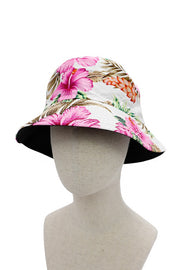 Tropical Hibiscus Floral Cotton Bucket Hat