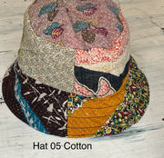 Reversible Silk/Cotton Kantha Bucket Hat by Robin