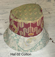 Reversible Silk/Cotton Kantha Bucket Hat by Robin