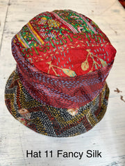Reversible Silk/Cotton Kantha Bucket Hat by Robin